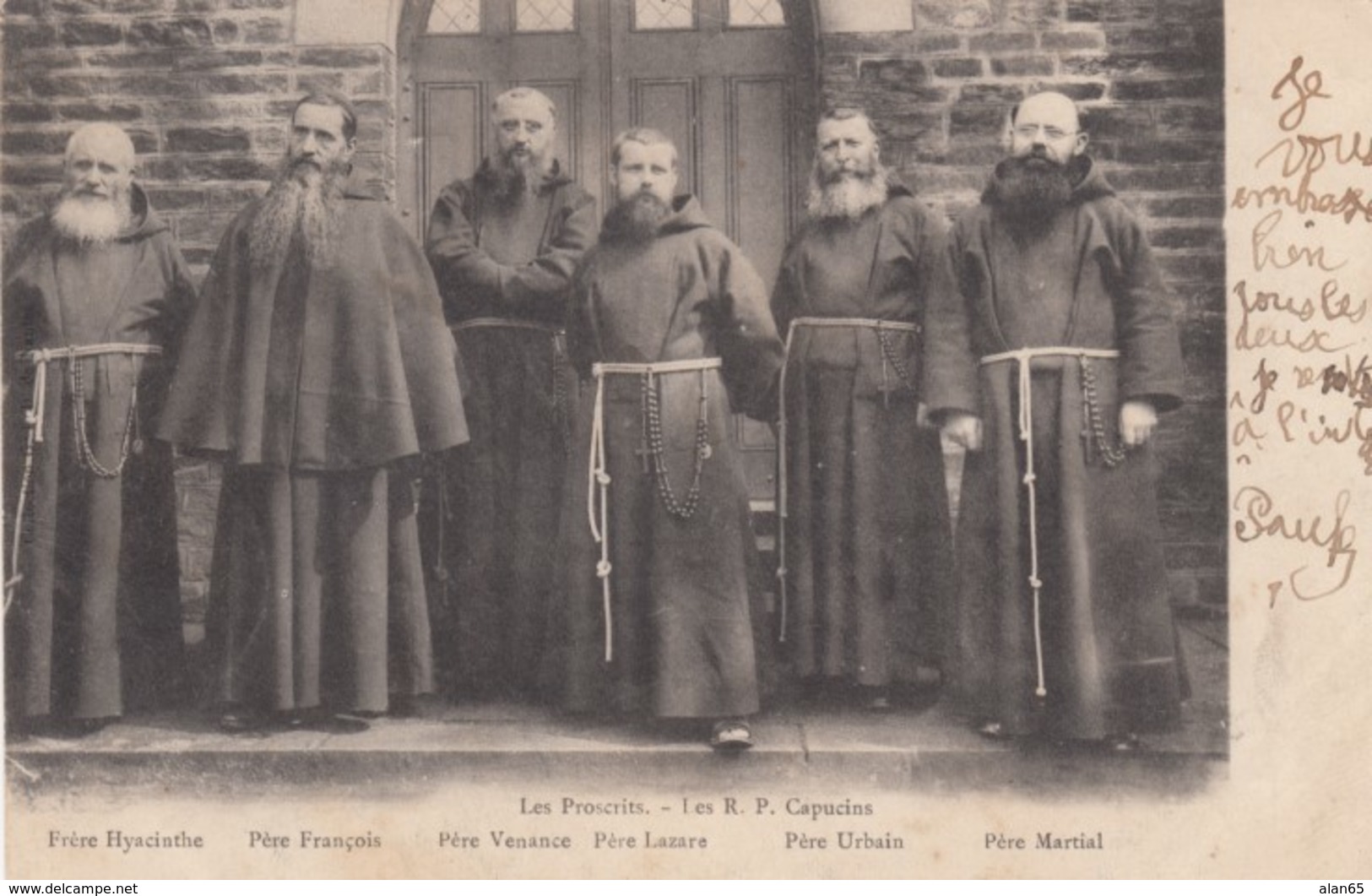 Les Proscrits Les R.P. Capucins The Proscribed The Capuchins Bretagne(?) France Monks, C1900s Vintage Postcard - Other & Unclassified