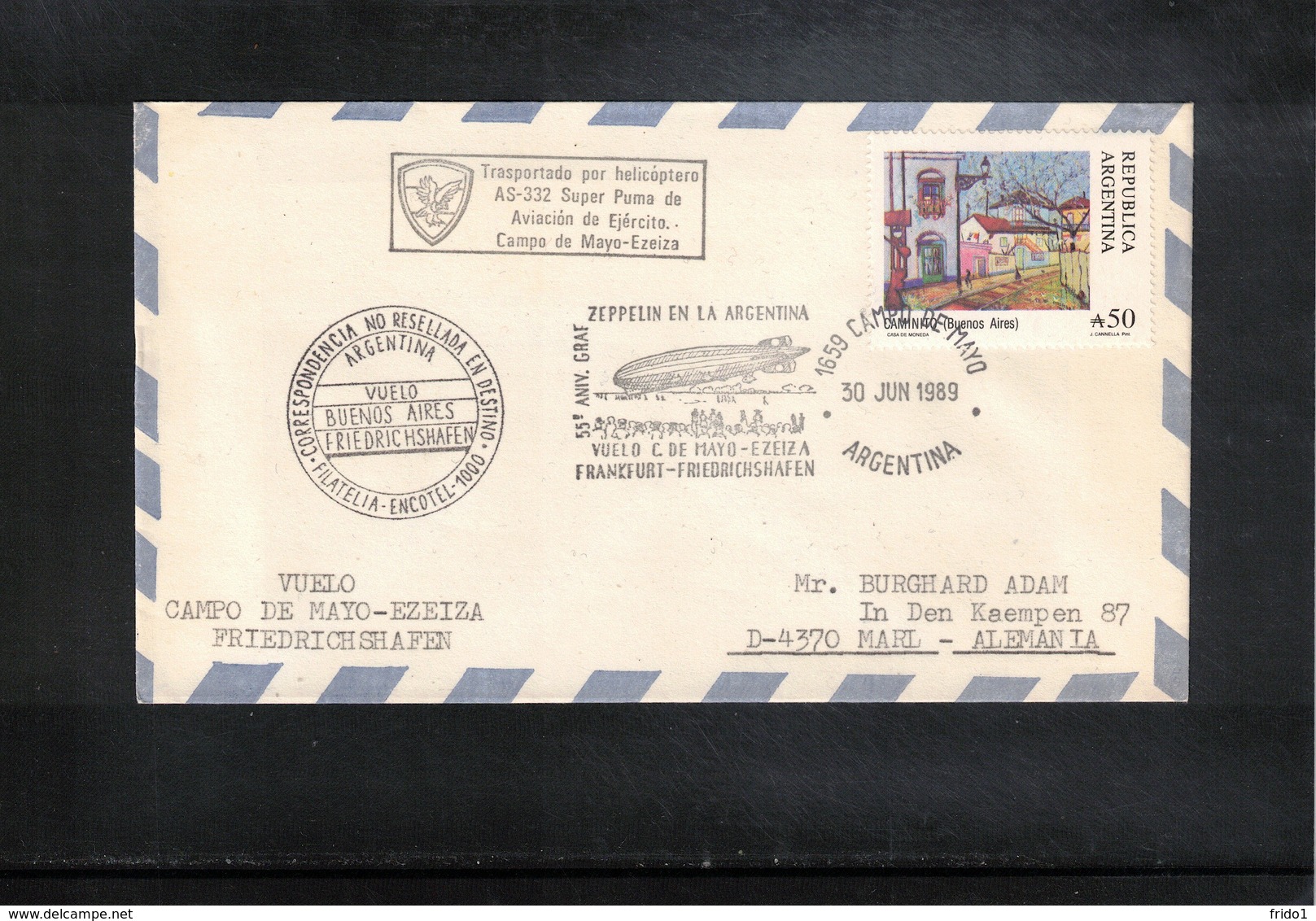 Argentina 1989  55 Years Of Graf Zeppelin In Argentina Interesting Cover - Zeppeline