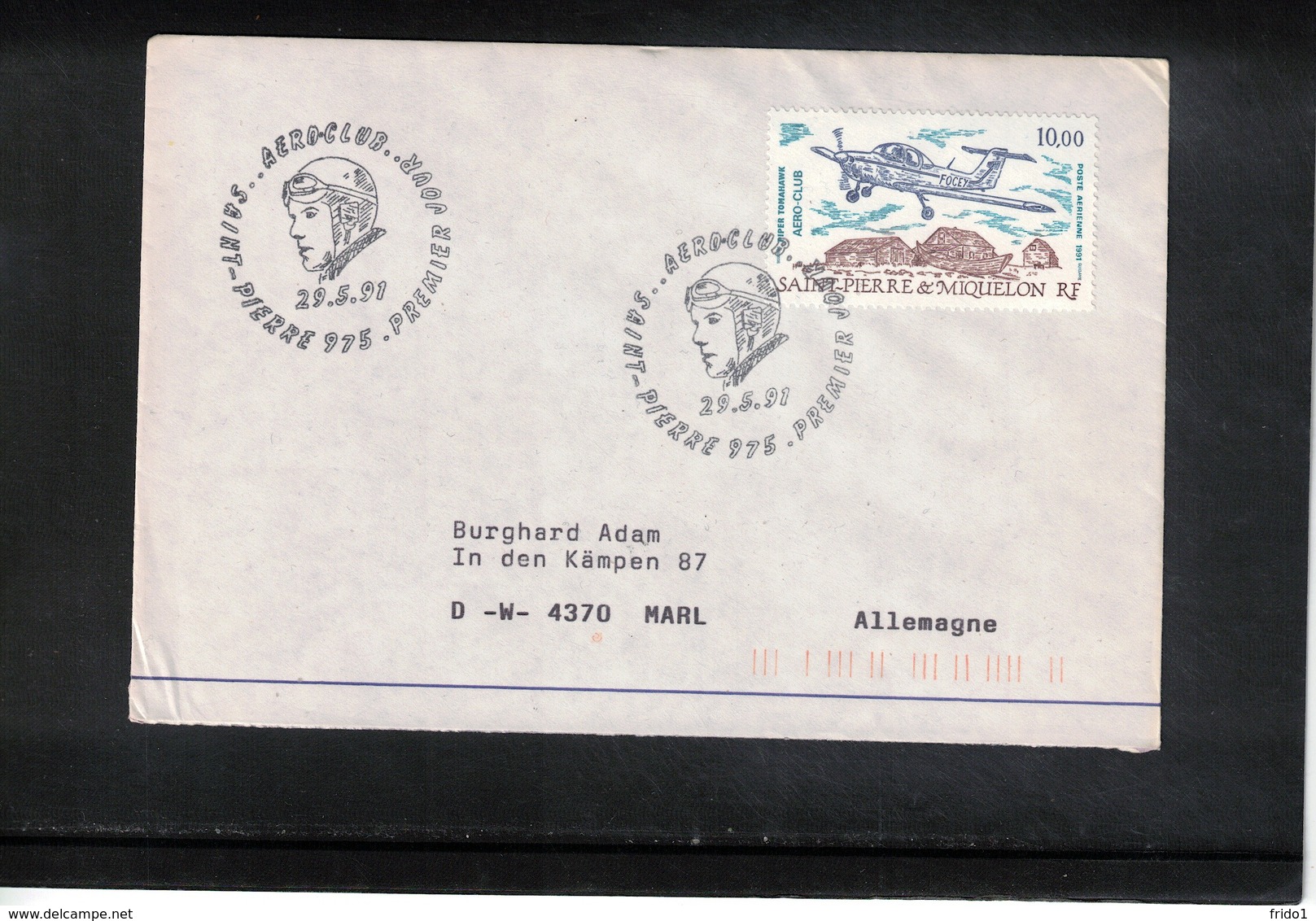 St.Pierre Et Miquelon 1991 Aero-Club Interesting Cover FDC - Briefe U. Dokumente