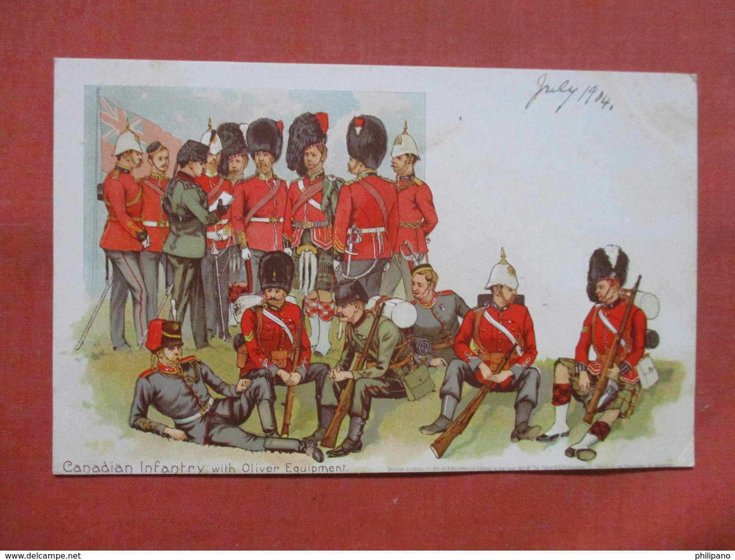 Canadian Infantry With Oliver Equipment     Ref 3812 - Other & Unclassified