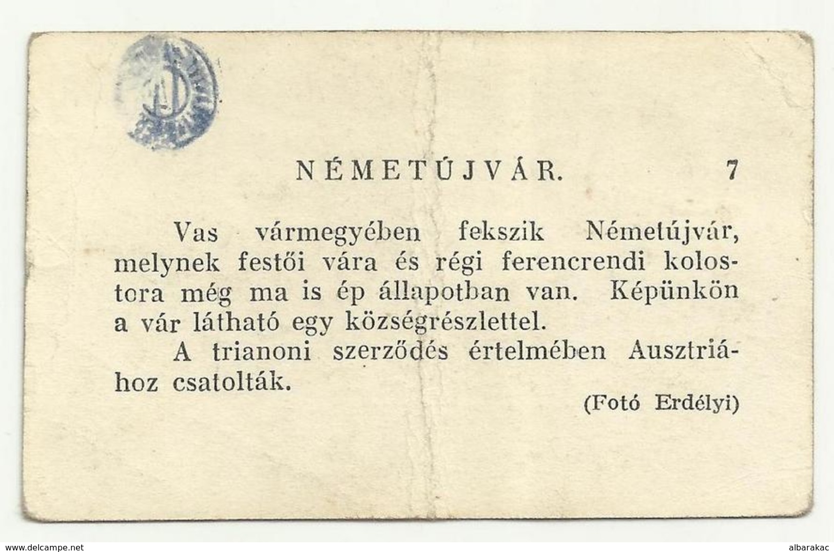 Gussing Németújvár Novi Grad ,Children's Post ,Very Old Small Postcard With A Description At The Back ,Foto Erdelyi RARE - Güssing