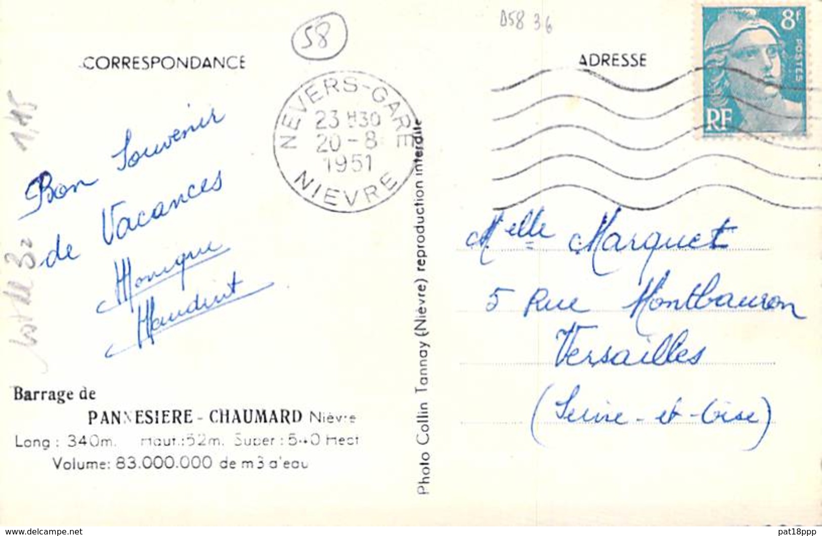 ** Lot De 3 Cartes ** 58 - PANNECIERES Le Barrage - CPSM Village (130 Habitants) Dentelée N/B Format CPA - Nièvre - Other & Unclassified