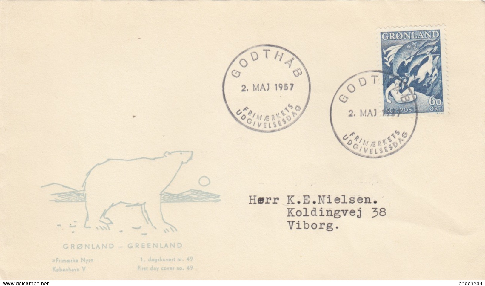 GROENLAND - GRONLAND - COVER GODTHAB 2.MAJ.1957  / 4 - Storia Postale