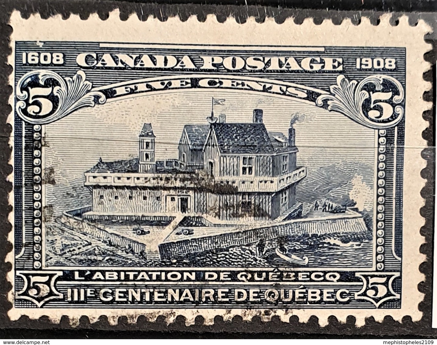 CANADA 1908 - Canceled - Sc# 99 - IIIme Centenaire De Quebec 5c - Used Stamps