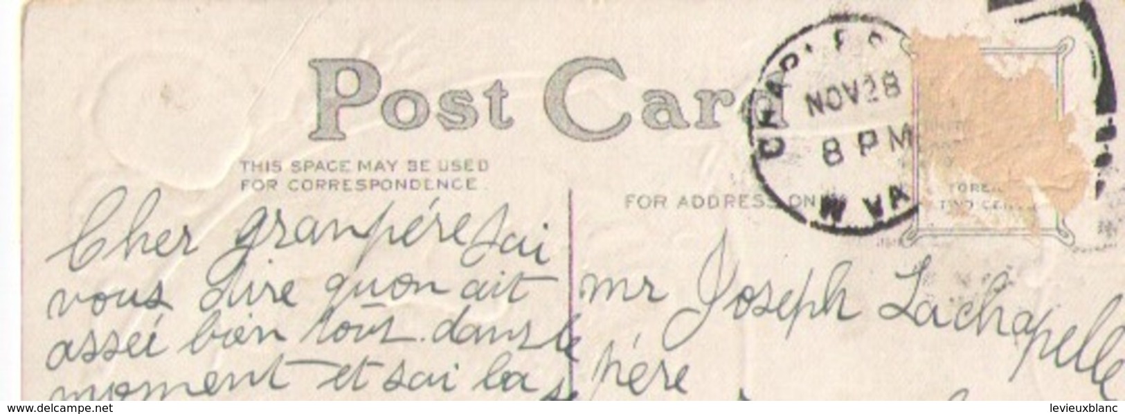 Carte Postale Ancienne/ Gaufrée Dorée/Joyeux THANKSGIVING/Dindon Et Pommes/USA/Canada/Vers 1910    CFA39 - Thanksgiving