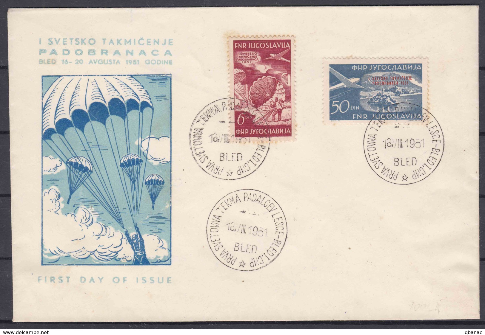 Yugoslavia Republic, Airmail 1951 Mi#666-667 FDC - Storia Postale