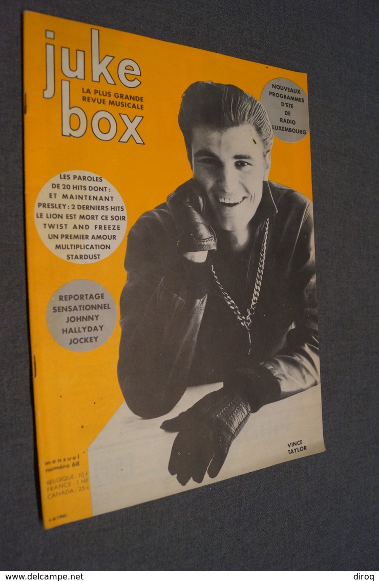 Juke Box ,revue Vintage 1962 ,Elvis Presley,Bourvil,Johnny Halliday,etc...complet - Music