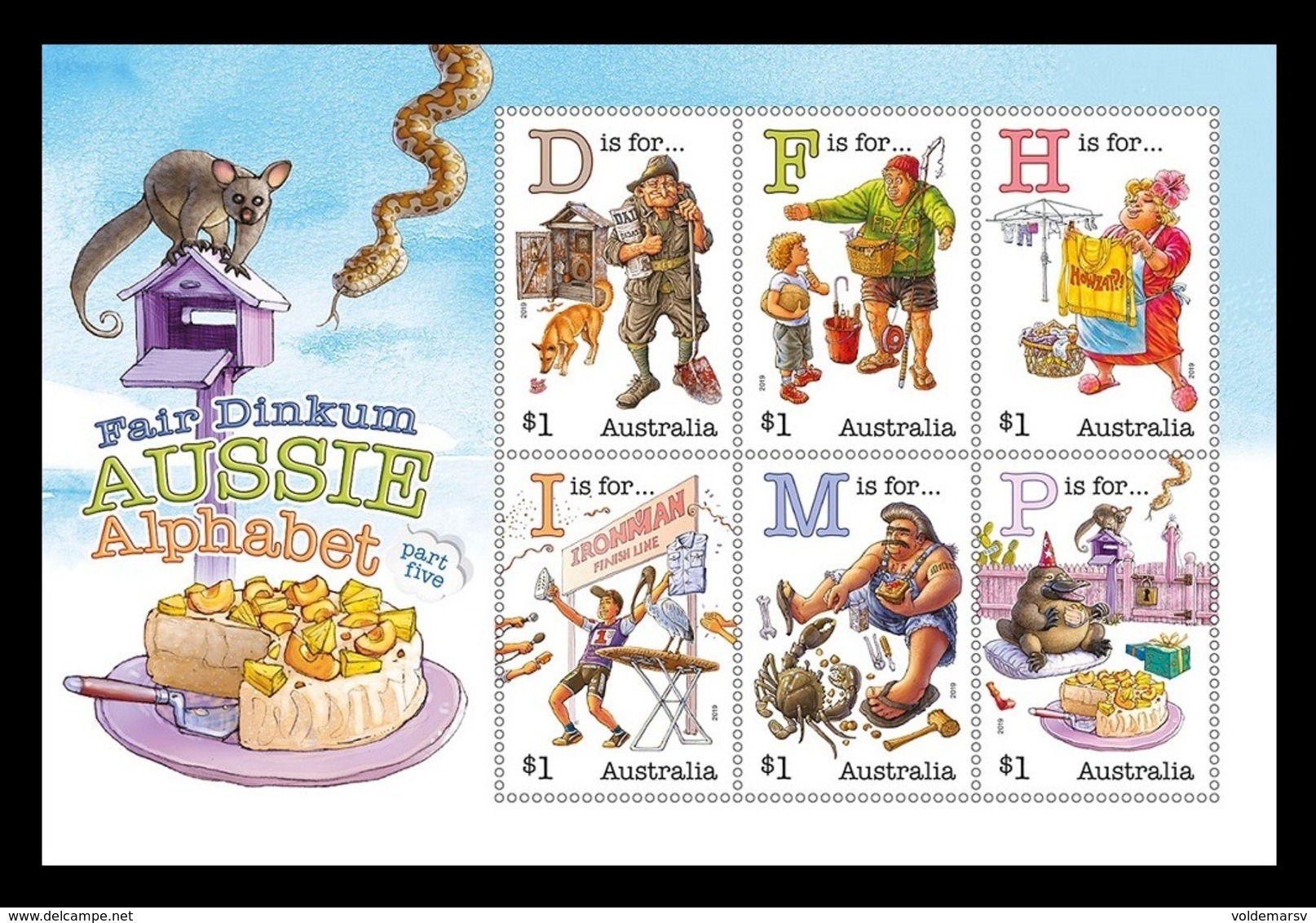 Australia 2019 Mih. 5021/26 (Bl.597) Fair Dinkum Aussie Alphabet (V) MNH ** - Ongebruikt