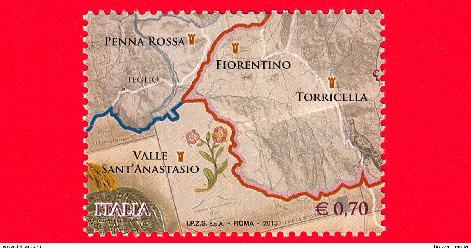 Nuovo - MNH - ITALIA - 2013 - 550 Anni Della Definizione Dei Confini  Di San Marino - 0,70 - Fiorentino E Torricella - 2011-20: Ungebraucht