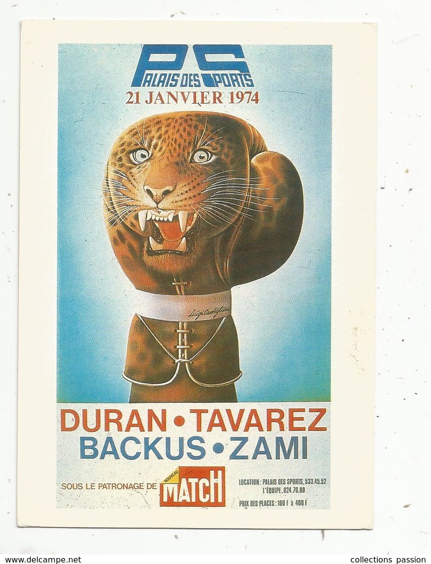 Cp, Sports ,BOXE , Palais Des Sports,1974 ,DURAN-TAVAREZ , BACKUS-ZAMI - Boksen