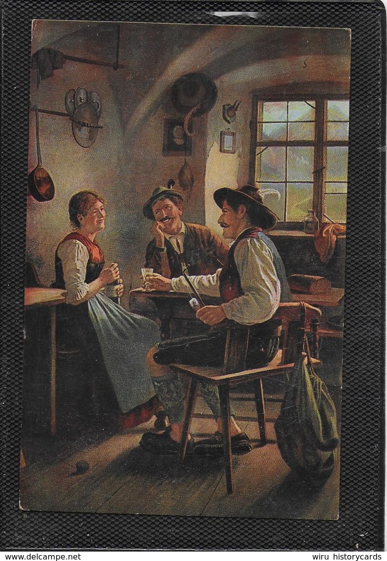 AK 0400  Rau , E. - Zwischen Zwei Feuern/ Künstlerkarte Um 1917 - Malerei & Gemälde