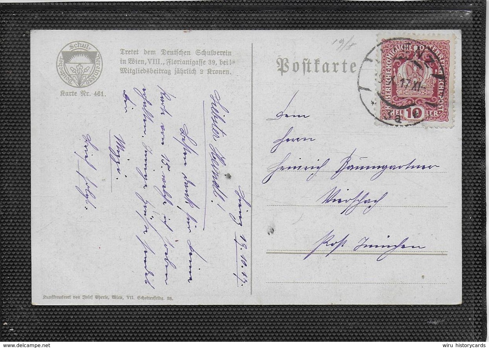 AK 0400  Zwischen Frankreich Und Dem Böhmerwald - Deutscher Schulverein Um 1917 - Musik Und Musikanten