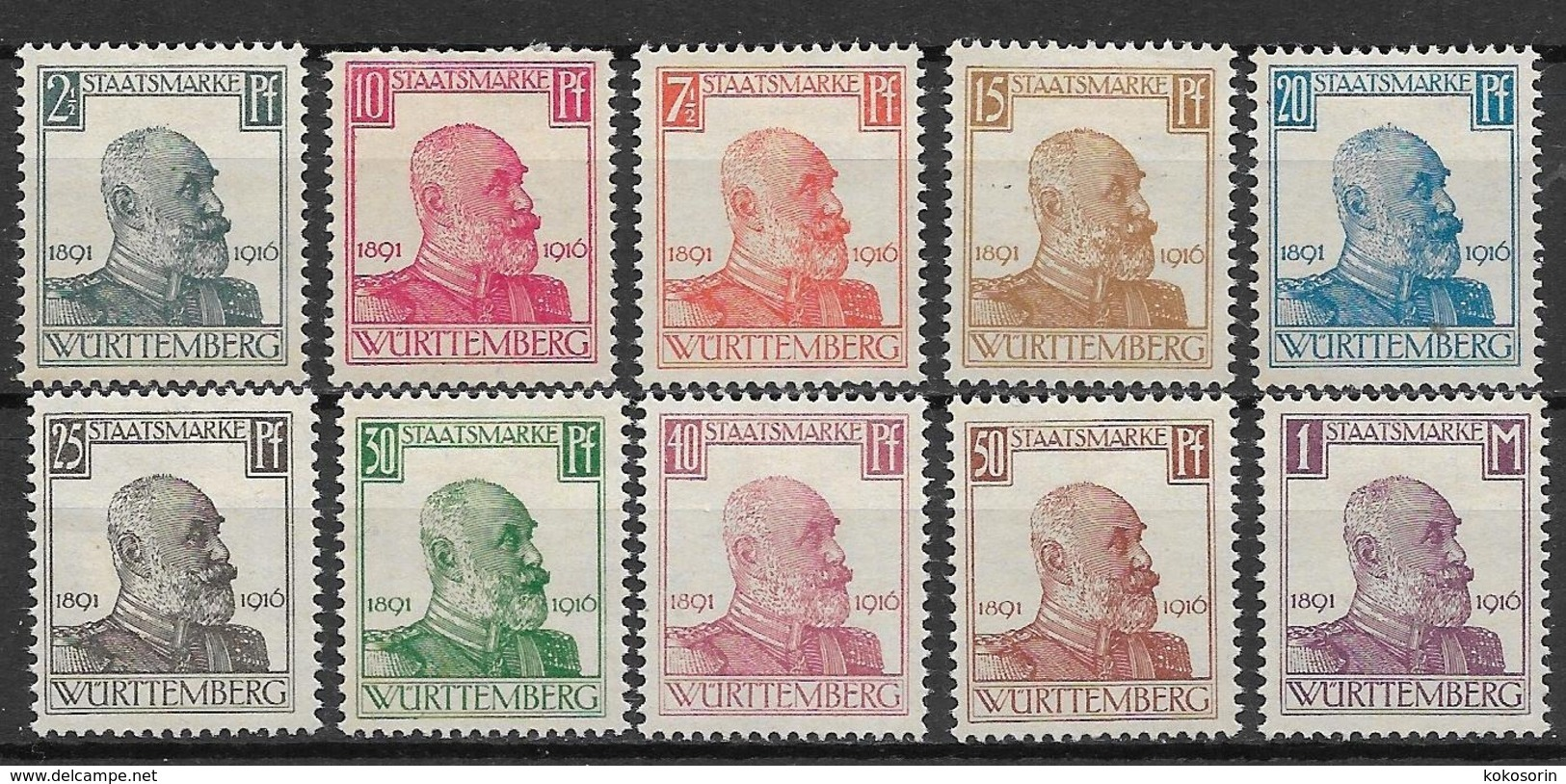 Wurttemberg 1916 Mi. Nr. 241-250 - Altri & Non Classificati