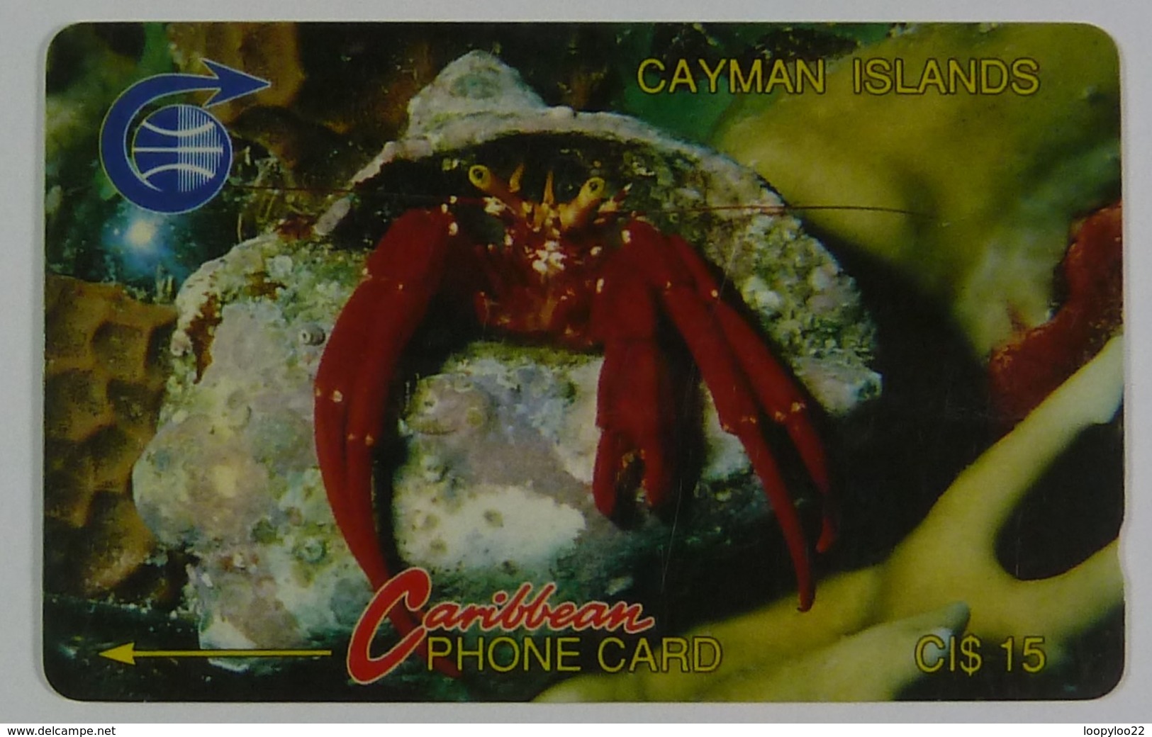 CAYMAN ISLANDS - GPT - CAY-1C - Hermit Crab - 1CCIC - Used - Kaimaninseln (Cayman I.)