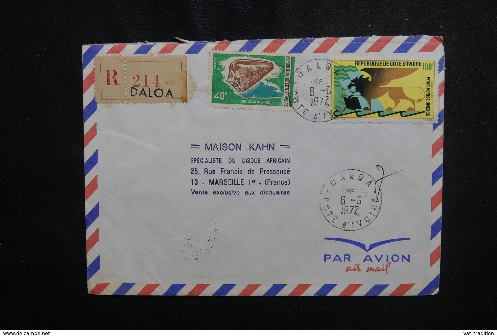 CÔTE D'IVOIRE - Enveloppe En Recommandé De Daloa Pour Marseille En 1972, Affranchissement Plaisant - L 50089 - Côte D'Ivoire (1960-...)