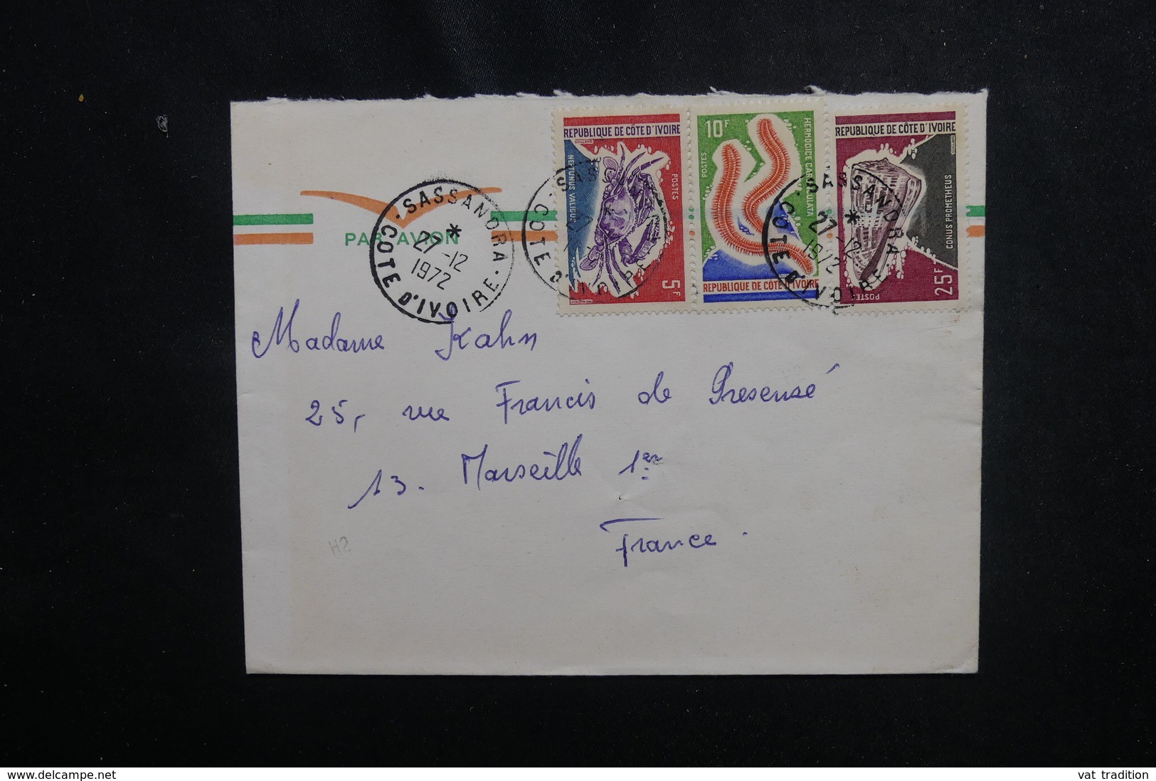 CÔTE D'IVOIRE - Enveloppe De Sassandra Pour Marseille En 1972, Affranchissement Plaisant - L 50099 - Côte D'Ivoire (1960-...)