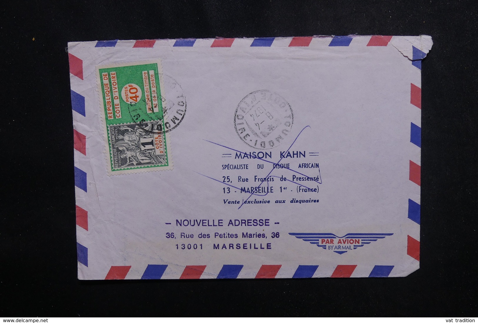 CÔTE D'IVOIRE - Enveloppe De Toumodi Pour Marseille En 1974  Affranchissement Plaisant - L 50104 - Costa D'Avorio (1960-...)