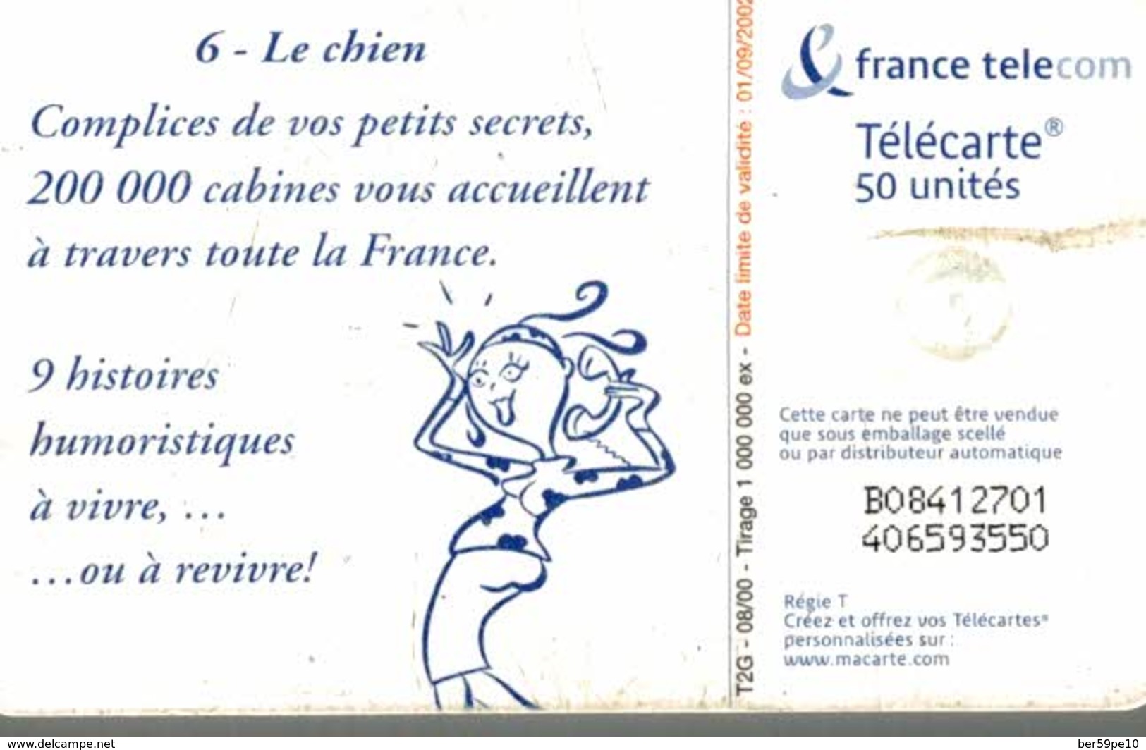 TELECARTE 50 UNITES  LE CHIEN - 2000