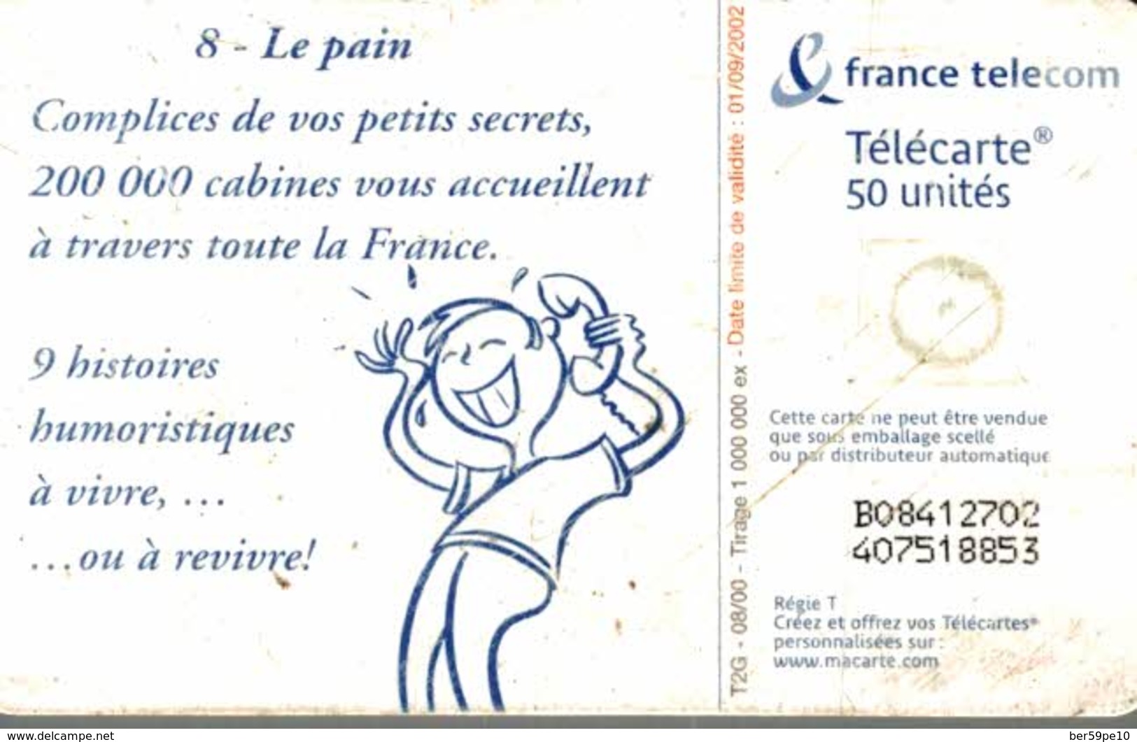 TELECARTE 50 UNITES  LE PAIN - 2000