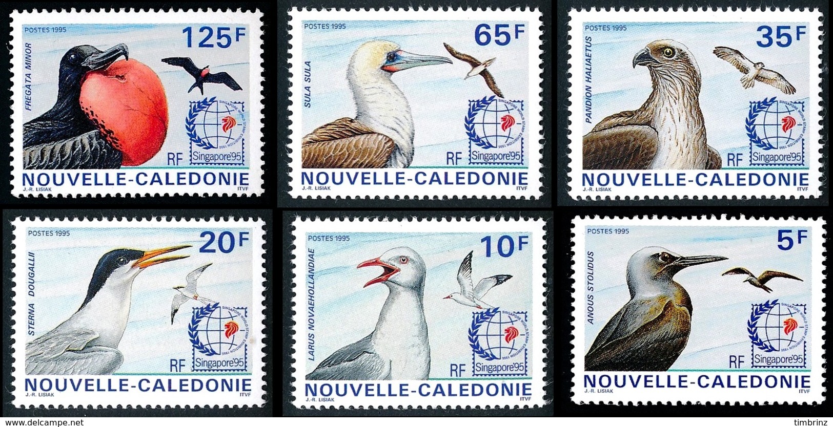 NOUV.-CALEDONIE 1995 - Yv. 693 à 698 **   Cote= 10,70 EUR - Oiseaux De Mer. Expo Singapore'95 (6 Val.)  ..Réf.NCE25395 - Neufs