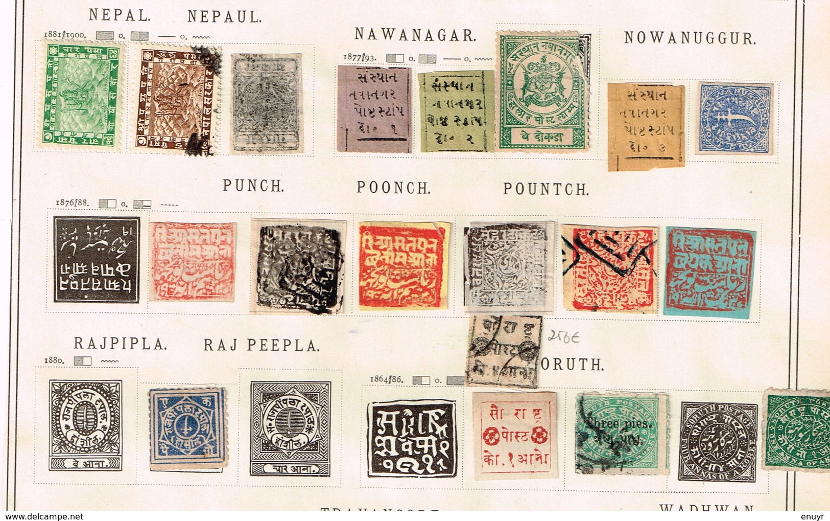 Etats princiers indiens. Ancienne collection. Old collection