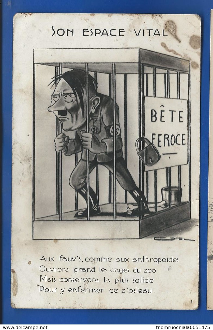 Adolf Hitler En Cage    Bête Féroce   Un Peu Sale - Guerra 1939-45