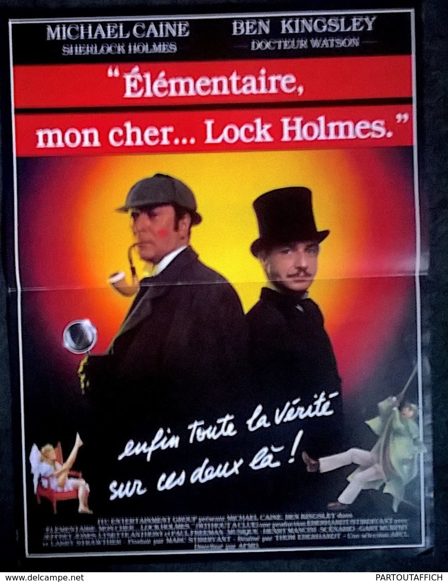 Aff Ciné Orig Élémentaire, Mon Cher... Lock Holmes 40X60 1988 Michael Caine Ben Kingsley - Affiches & Posters