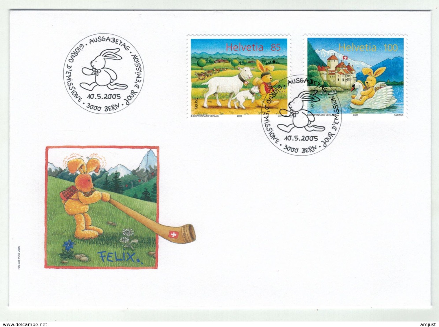 Suisse//Schweiz// Switzerland// 2005 FDC // Félix Le Lapin // No.1163-1164 - FDC