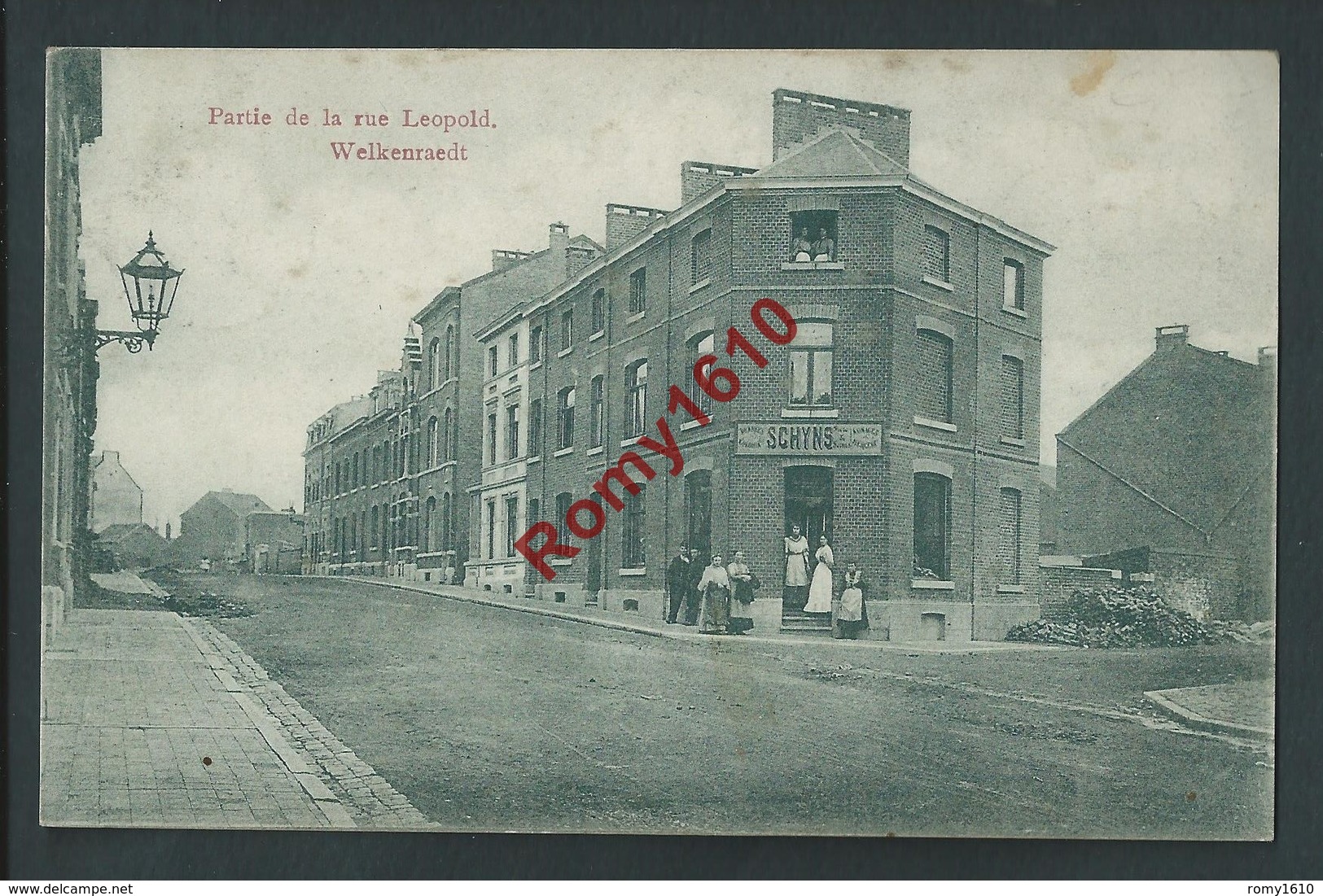 Welkenraedt. Maison Schyns, Rue Léopold, En 1909. Belle Carte Animée. 2 Scans - Welkenraedt