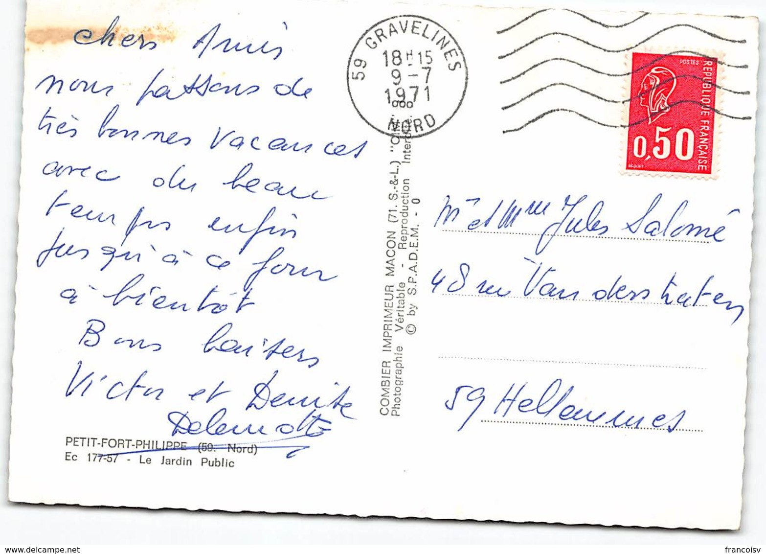 Petit Fort Philippe. Le Jardin Public  Postée 1971. - Other & Unclassified