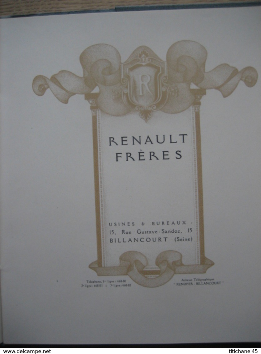 Luxueux & Superbe Catalogue 1908 RENAULT FRERES -Imprimerie DRAEGER - 42 Pages Illustrées S/usine, Fabrication & Modèles - Reclame