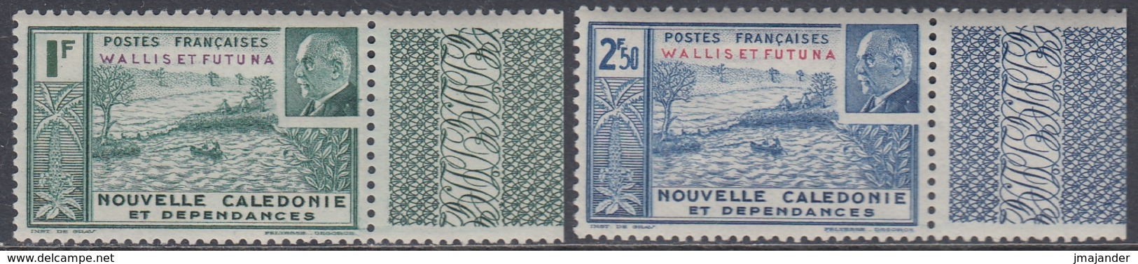 Wallis Futuna 1941 - Marshal Philippe Pétain: Roadstead Of Nouméa - Mi 100-101 ** MNH - Ongebruikt