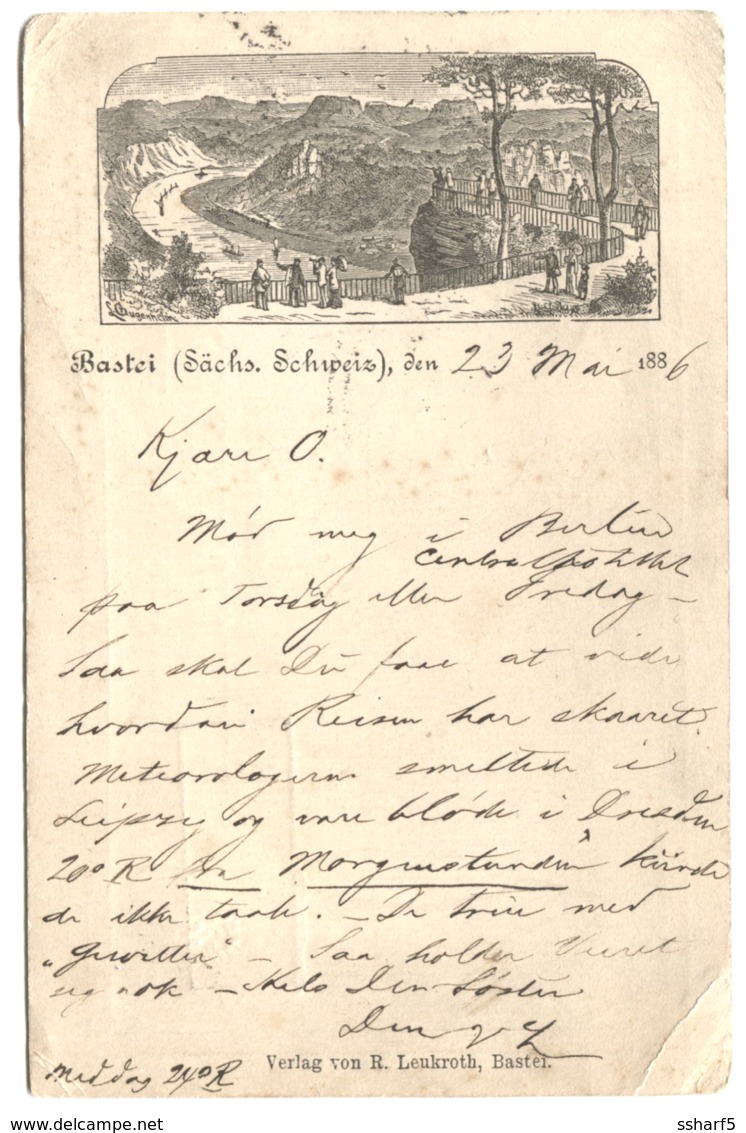 1886 Gelaufen Vorläufer Pioneer Pc Germany GANZSACHE 10 Pf Rot! Postal Stationery BASTEI - Bastei (sächs. Schweiz)