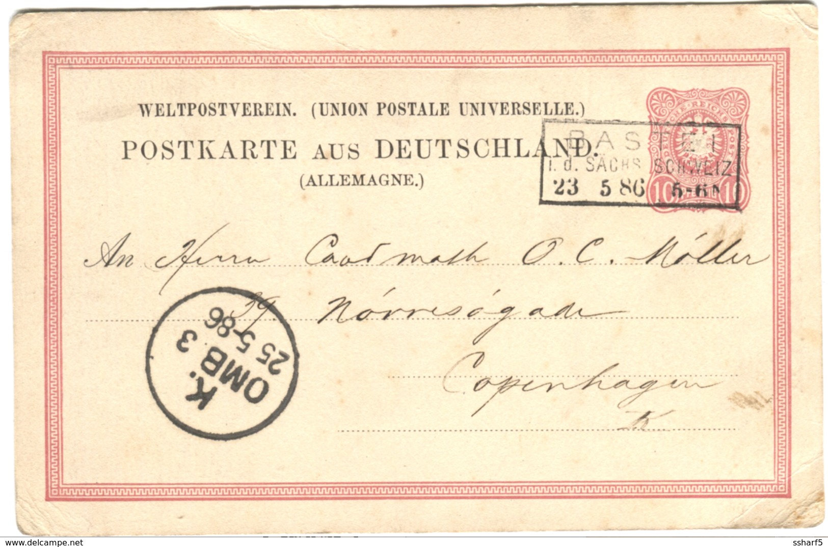 1886 Gelaufen Vorläufer Pioneer Pc Germany GANZSACHE 10 Pf Rot! Postal Stationery BASTEI - Bastei (sächs. Schweiz)