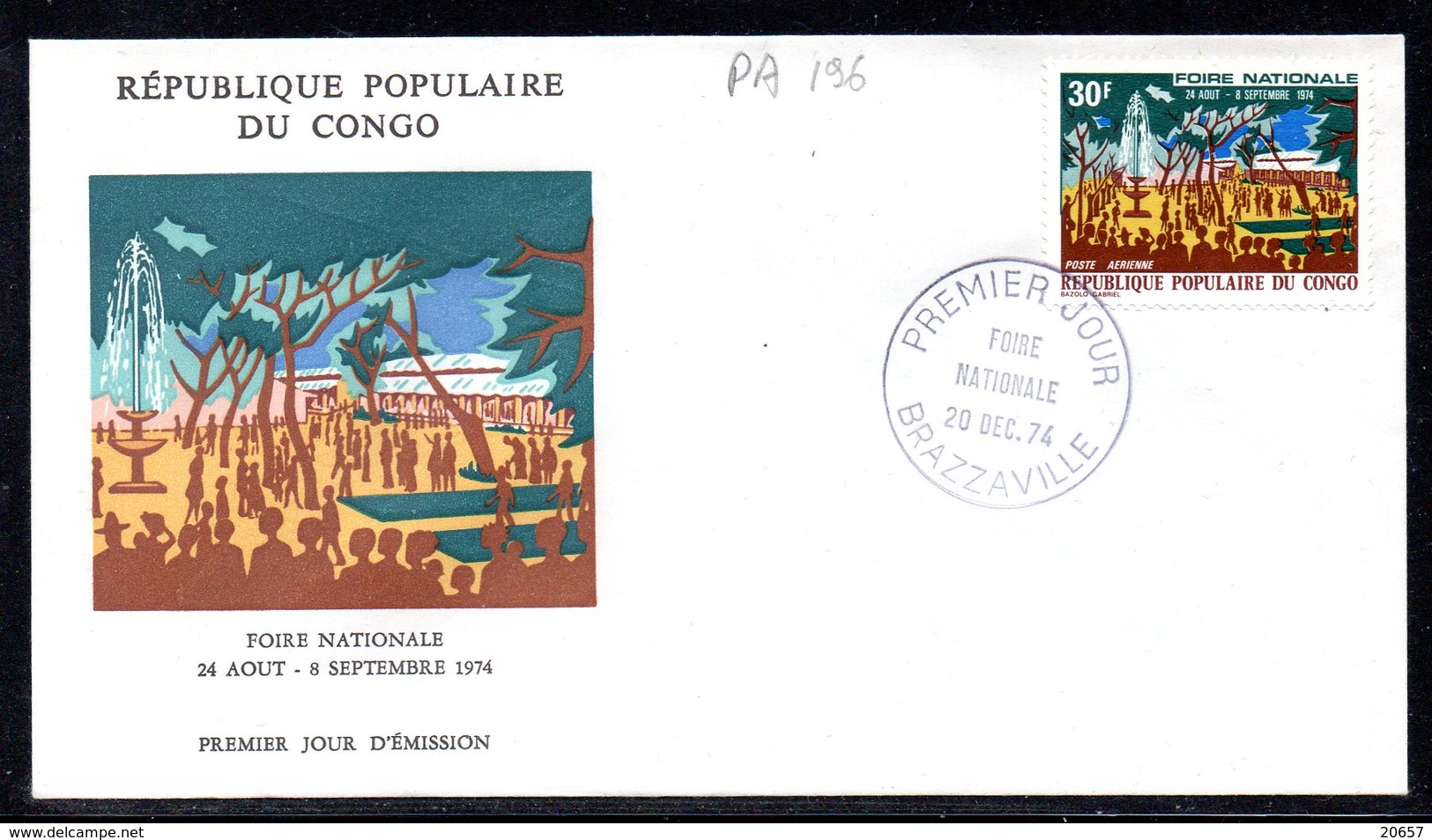 Congo A 196 Fdc Foire Nationale - FDC