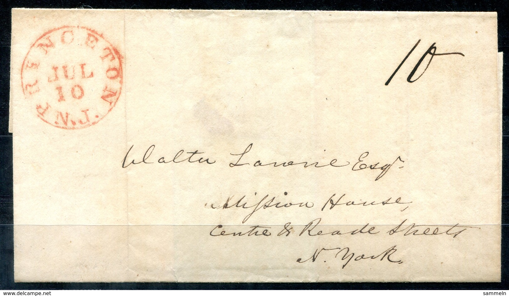 5567 - USA - Briefhülle Von Princeton, N.J. Nach New York - …-1845 Prephilately