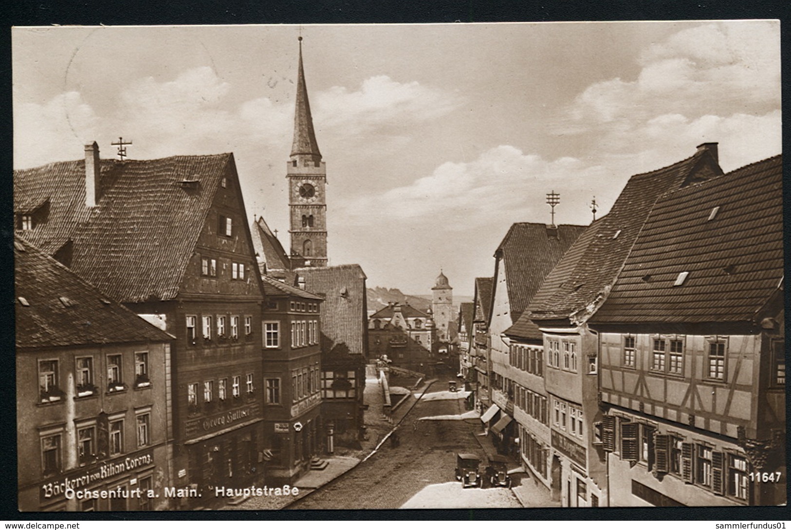 AK/CP Ochsenfurt Main  Hauptstrasse      Würzburg     Gel/circ 1929  Erhaltung/Cond. 1-  Nr. 00931 - Ochsenfurt