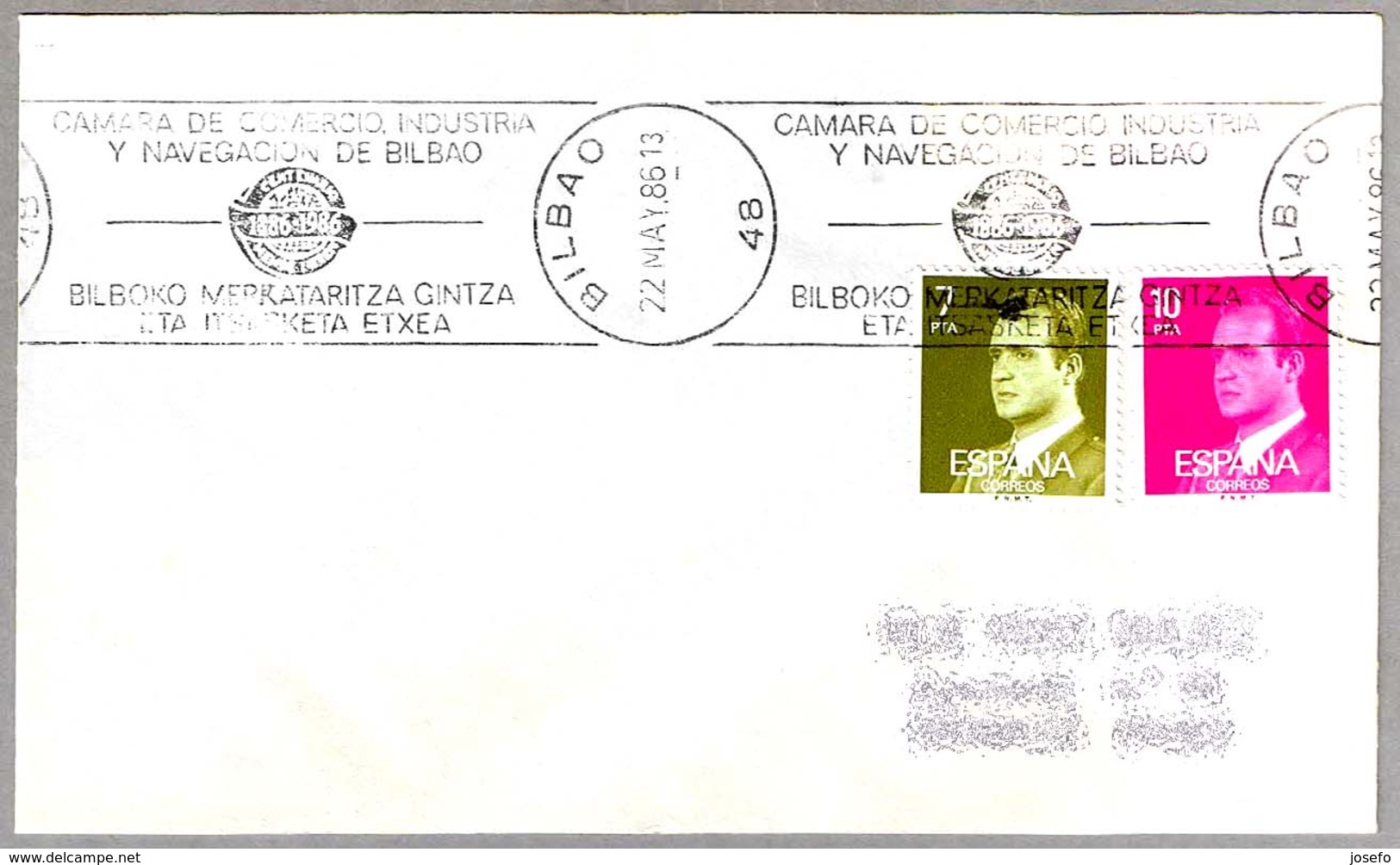 Rodillo 100 AÑOS CAMARA DE COMERCIO INDUSTRIA Y NAVEGACION. Bilbao, Pais Vasco, 1986 - Cartas & Documentos