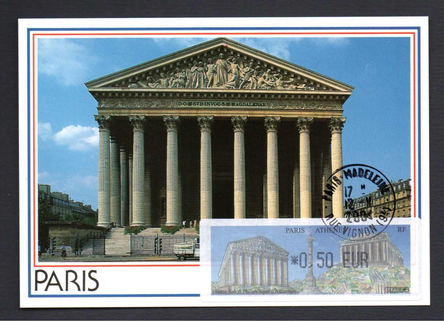 CARTE MAXIMUM -- TIMBRE  PARIS ATHENES (GRECE)  PHILATELIQUE   PARIS  2004 --LISA  0,50 - 2000-2009