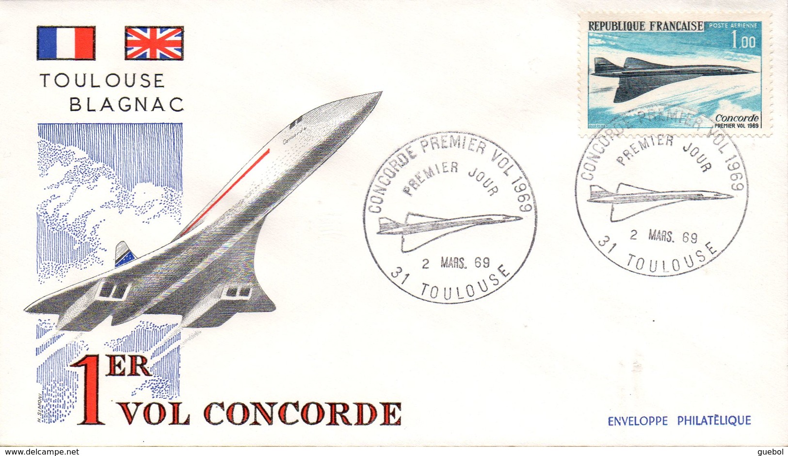 FDC / Premier Jour Enveloppe Philatélique N° PA  43 - Concorde, Avion Supersonique à Toulouse - Non Classés