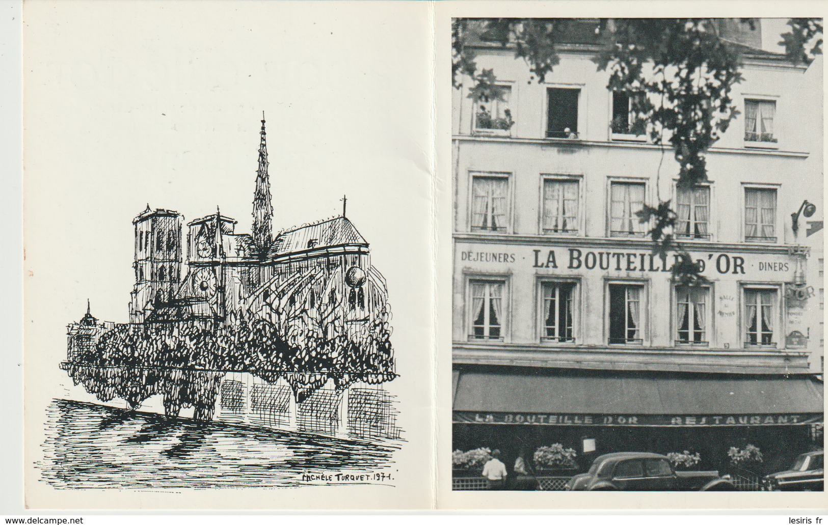 LA BOUTEILLE D'OR - RESTAURANT - PARIS - FACE A LA GRANDE ROSACE DE NOTRE DAME - - Cartoncini Da Visita