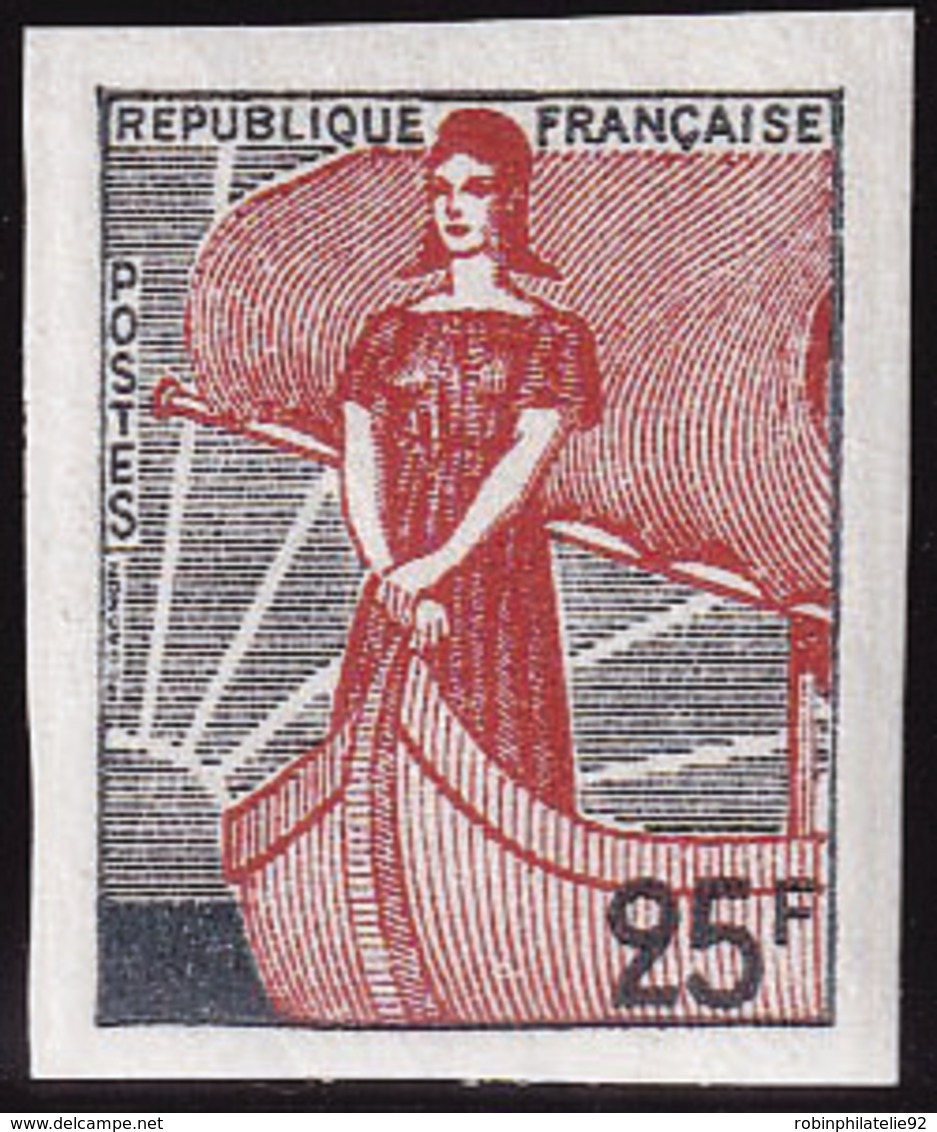 France Non Dentelés N°1216 25f  Vert-gris Et Rouge Marianne à La Nef Qualité** - Ohne Zuordnung