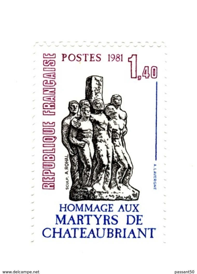 Martyrs De Châteaubriant YT 2177 Avec GOMME MATE + Normal . Rare , Voir Le Scan . Cotes Maury N° 2182 + 2182a : 30.70 € - Unused Stamps