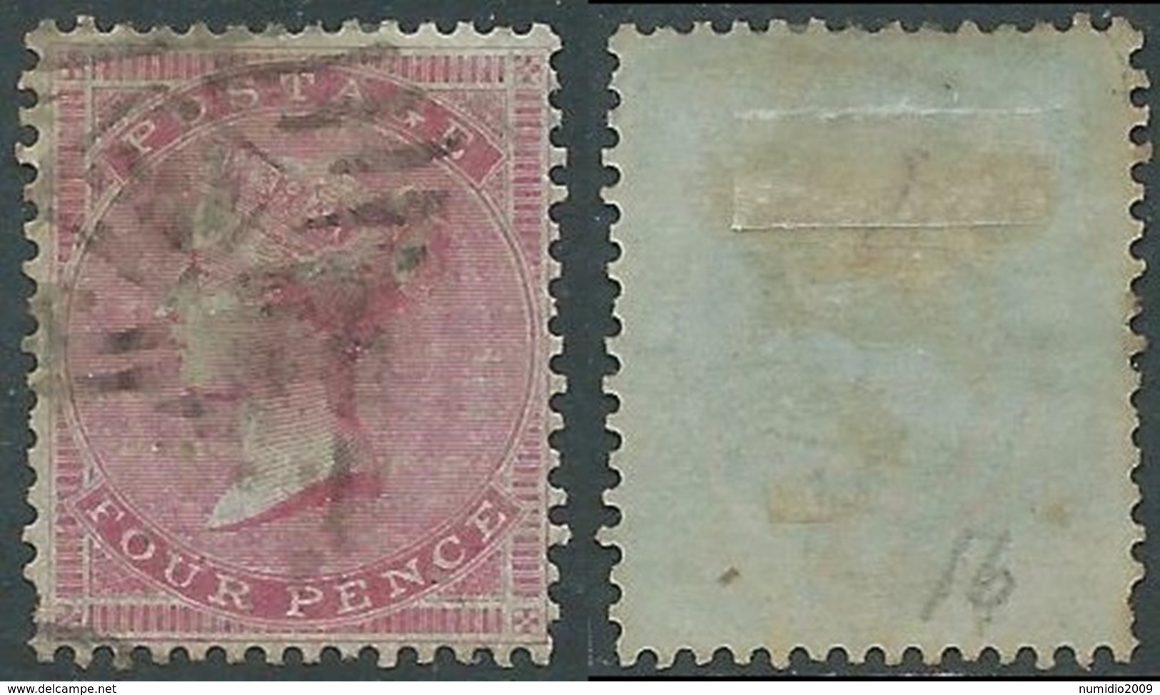 1855-57 GREAT BRITAIN USED SG 62a 4d W15 - RC1 - Gebraucht