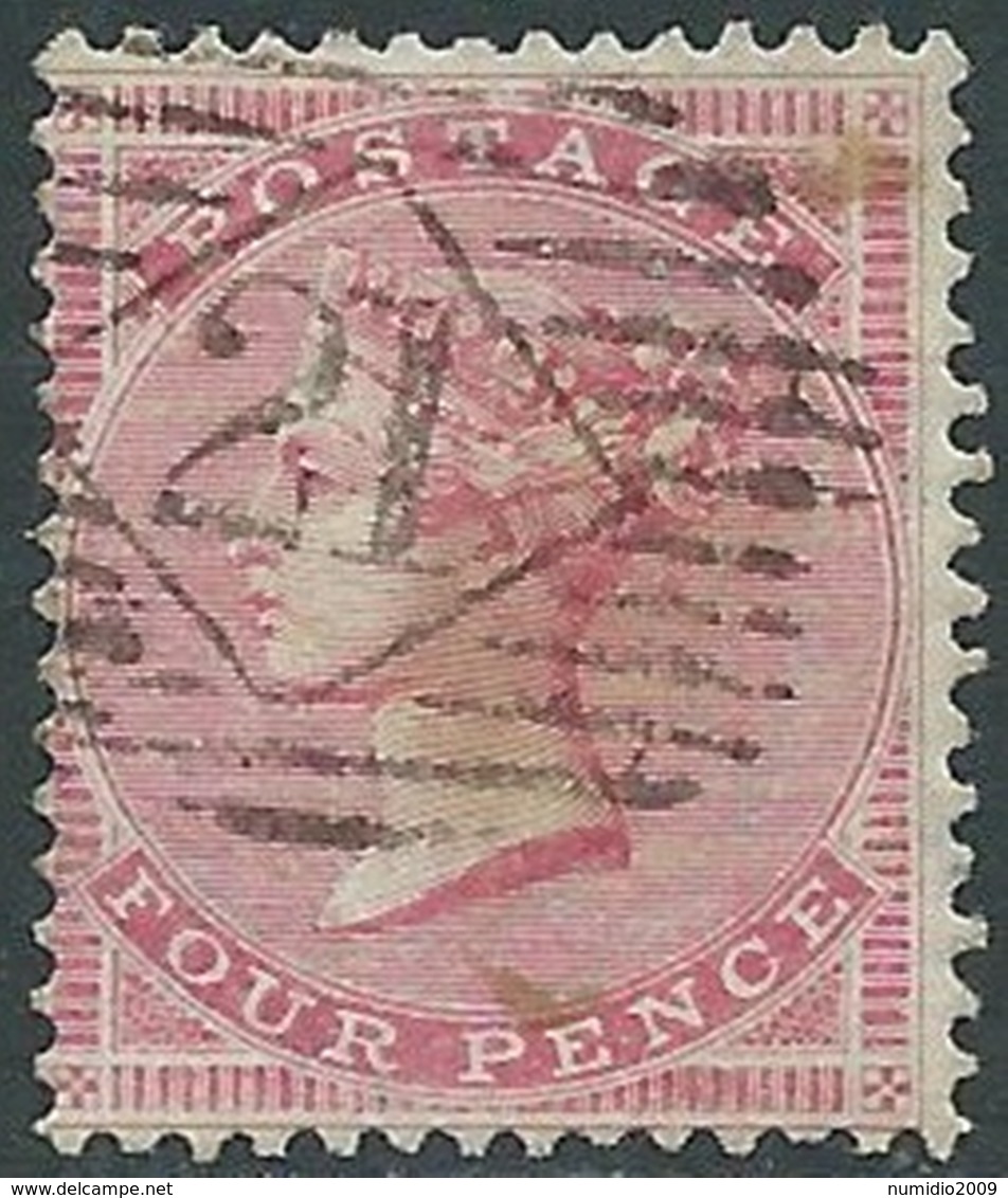 1855-57 GREAT BRITAIN USED SG 66a 4d W17 - RC1 - Gebruikt