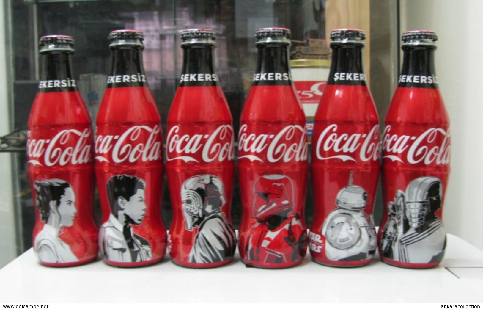 AC - COCA COLA STARWARS THE RISE OF SKY WALKER 2019 FULL SET SHRINK WRAPPED EMPTY GLASS BOTTLE & CROWN CAP - Bouteilles