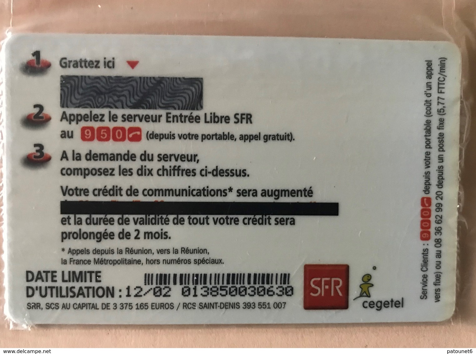 REUNION - Recharge SFR - 70 F Sur 120 Minutes - Réunion