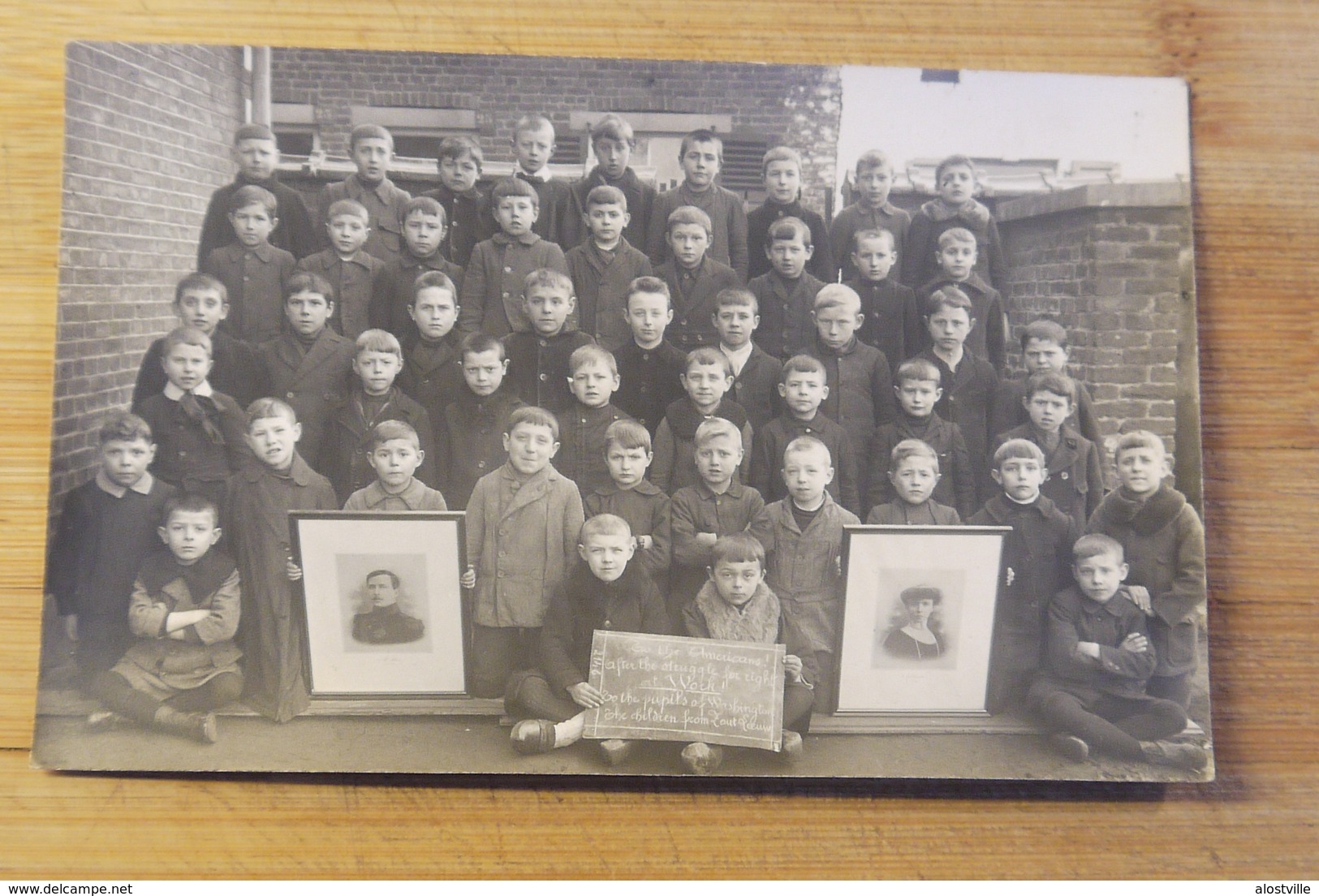 Zoutleeuw 1919 Cpa Pk Fotokaart Schoolfoto Washington Zoutleeuw Wo1 - Zoutleeuw