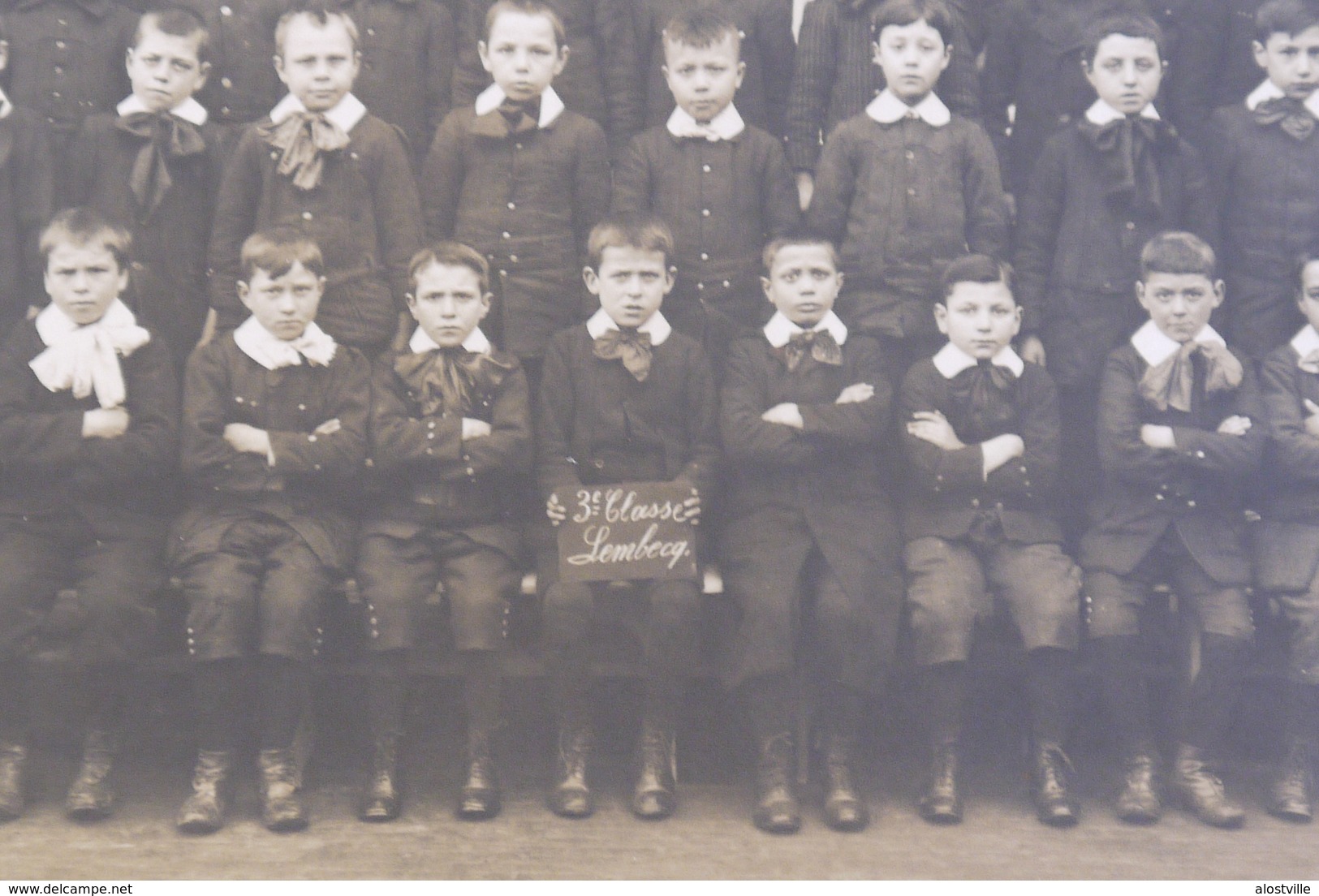 Lembeek 1912 Cpa Pk Fotokaart Schoolfoto 3e Classe Broeders Christelijke Scholen - Halle