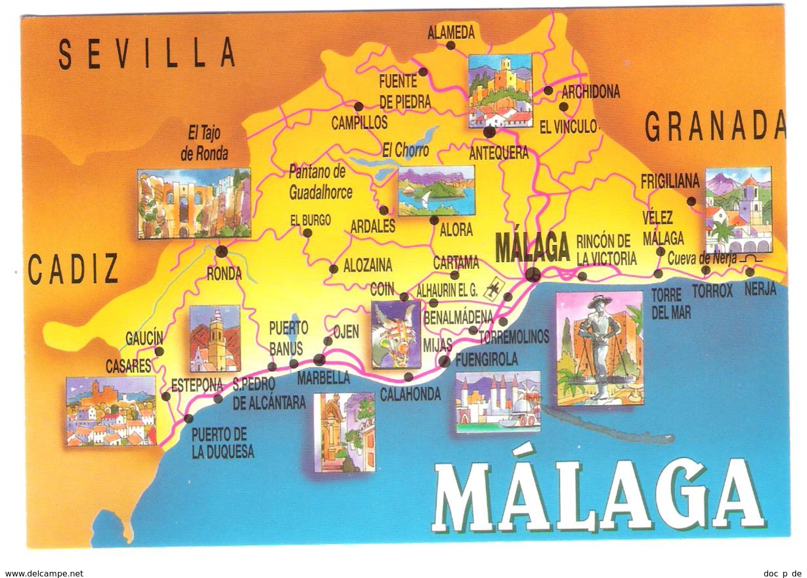 Spain - Malaga - Costa Del Sol - Map - Landkarte - Maps